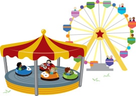 fun park in clipart style