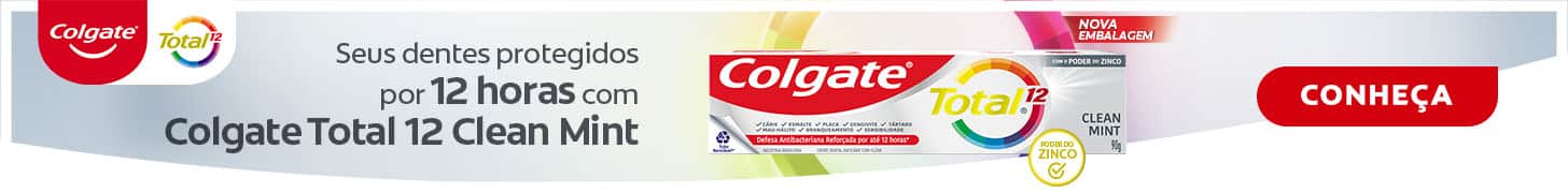 Clique para conhecer mais sobre o creme dental Colgate Total 12 Clean Mint
