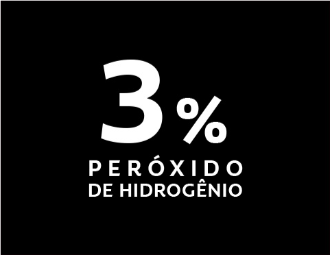 Ícone de 3% de peróxido de hidrogênio, para indicar que a pasta de dente tem o mesmo ingrediente usado pelos dentistas