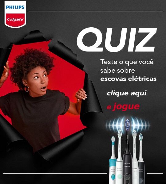 Clique na imagem, com um menino usando um escorredor de macarrão como chapéu, para participar do quiz sobre escova de dente elétrica